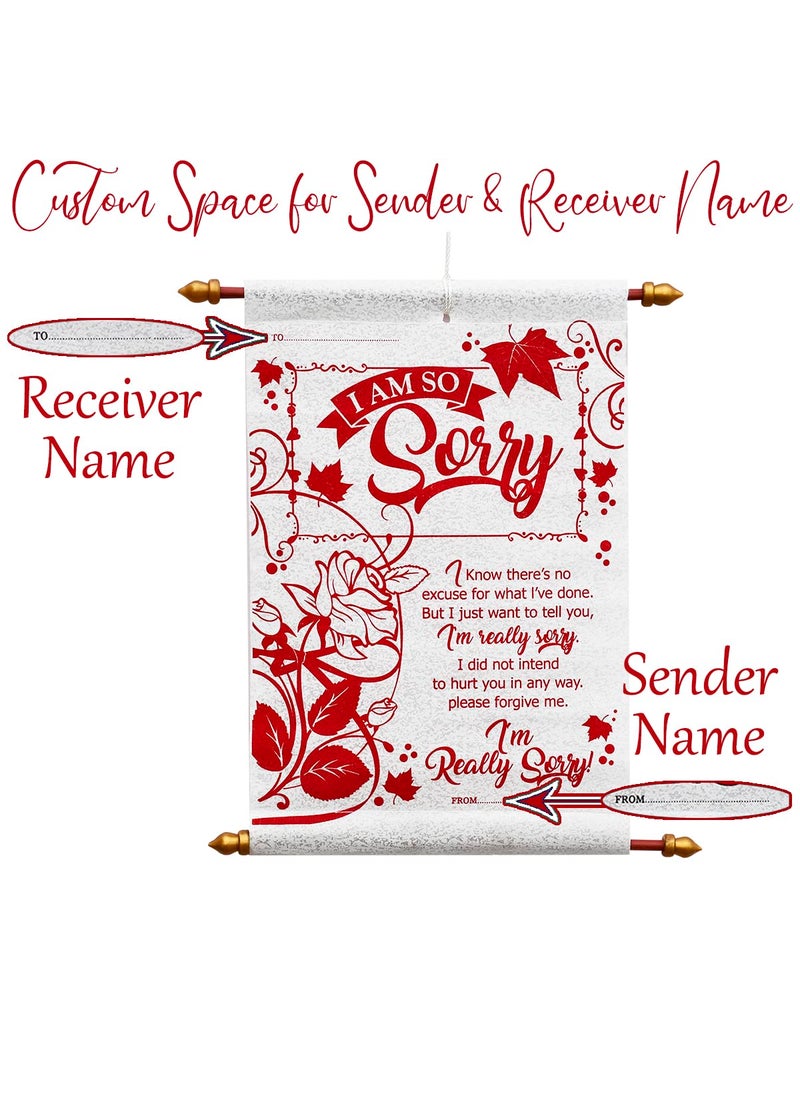 Saugat Traders Saugat Traders Sorry Message Scroll Card - Apology Gift for Girlfriend-Wife-Friend-Girls-Boys-Husband - Red & White 30 CM  - Image 2