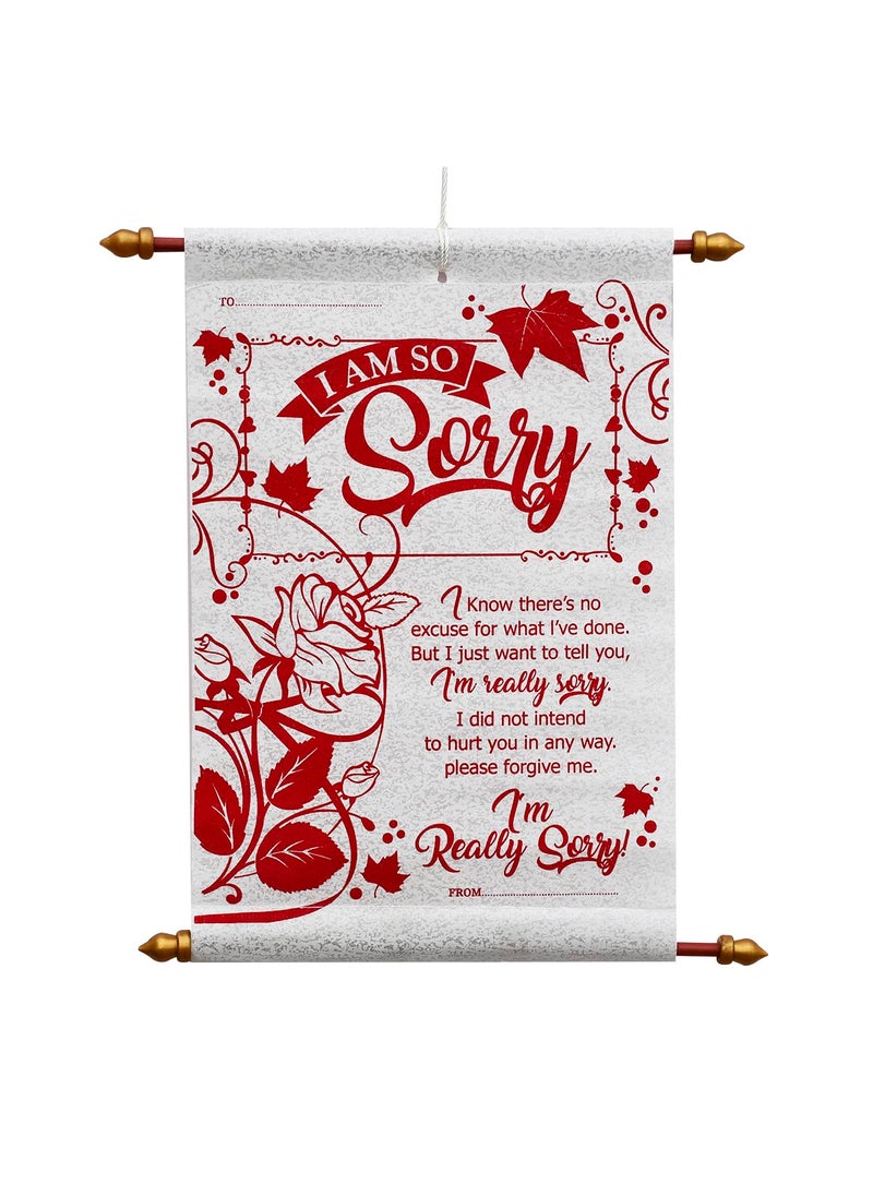 Saugat Traders Saugat Traders Sorry Message Scroll Card - Apology Gift for Girlfriend-Wife-Friend-Girls-Boys-Husband - Red & White 30 CM  - Image 1
