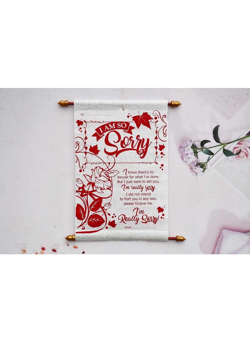 Saugat Traders Saugat Traders Sorry Message Scroll Card - Apology Gift for Girlfriend-Wife-Friend-Girls-Boys-Husband - Red & White 30 CM  - Image 4
