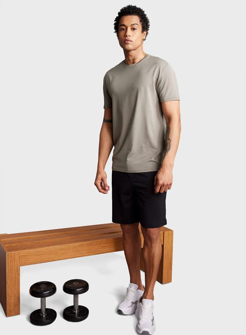 DeFacto  Defactofit Standard Fit Crew Neck Short Sleeve T-S for Men | Best Price UAE