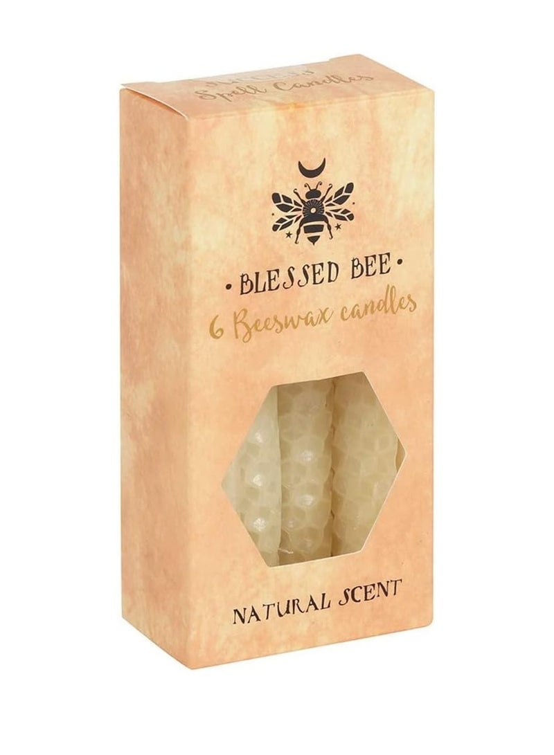 Natural Beeswax Spell Peace And Happiness Candle Cream 11cm Pack Of 6 - Image 1