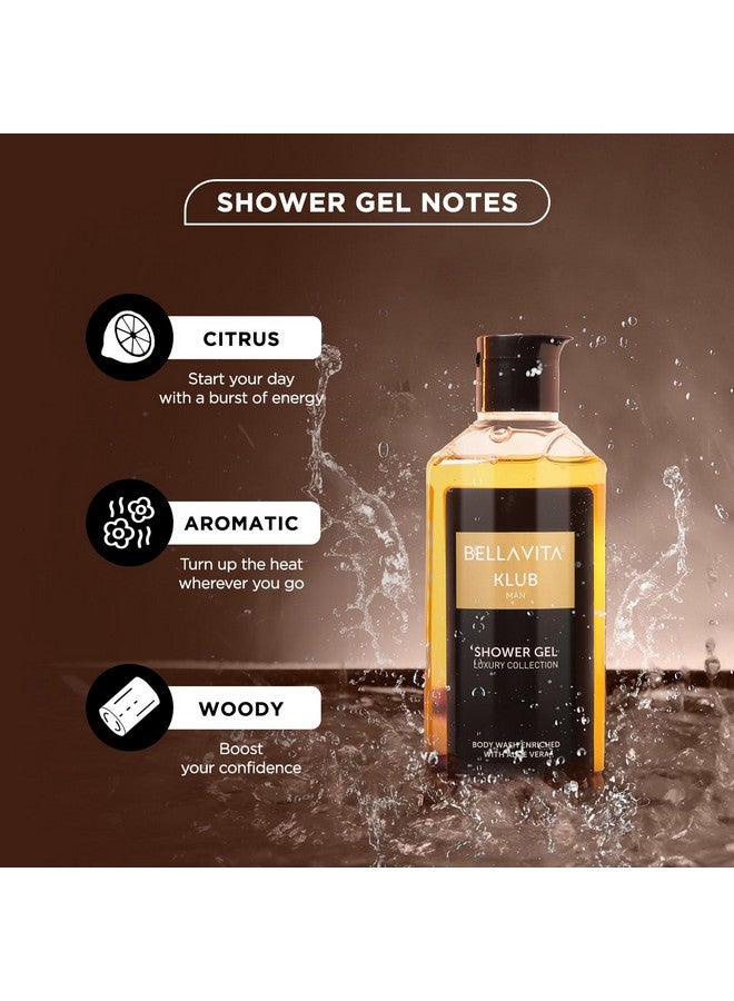 Bella Vita Luxury KLUB Man and OUD WHITE Body Wash Refreshing Shower Gel for Deep Cleansing, Hydrating & Moisturising Skin with Aloe Vera, 250 ml Each - Image 3