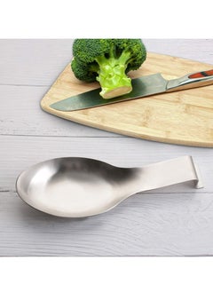 Oasisgalore 2 Pcs Stainless Steel Spoon Rest, Spatula Ladle Holder, Stainless Steel Utensil Spoon Rest Holder, 9.8 x 3.7 Inch  - Image 4