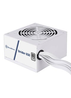 SilverStone Strider 650 Non-Modular Power Supply, 650W Power, 80 Plus Certification, Active PFC, 120mm Silent Fan, Class-Leading Single +12V Rail, ATX Form Factor, White | SST-ST650-EF-WBW  - Image 2