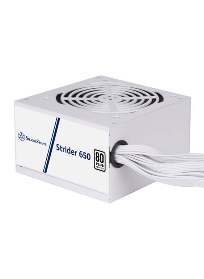 SilverStone - Strider 650 Non-Modular Power Supply, 650W Power, 80 Plus Certification, Active PFC, 120mm Silent Fan, Class-Leading Single +12V Rail, ATX Form Factor, White | SST-ST650-EF-WBW - Image 1