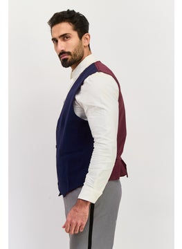 Asos Design Men Super Skinny Fit Colorblock Waistcoat Vest, Navy  - Image 4