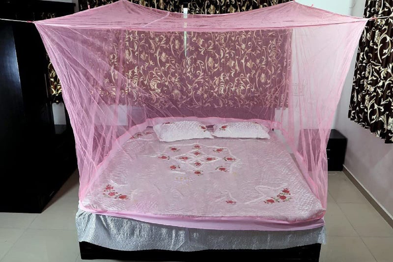 Neekshaa Combo Pack Mosquito Net for Double Bed Polyester Mosquito Net for Baby | Bedroom | Family_Size-6x6 FT_Color-Pink,Green - Image 2