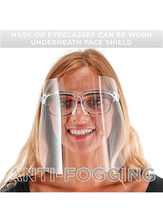 Arabest Salon World Safety Face Shields with All Clear Glasses Frames (Pack of 4) - Ultra Clear Protective Full Face Shields to Protect Eyes, Nose, Mouth - Anti-Fog PET Plastic, Goggles  - Image 4