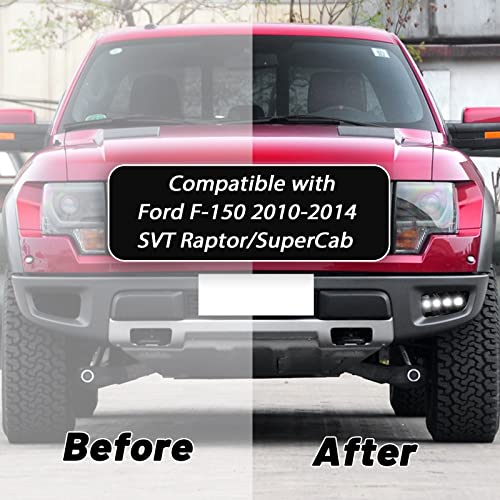 GEEGEETOP Switchback White Amber LED Front Fog Daytime Sequential Running Lamp Bumper Light LED Turn Signal Feature Compatible with Ford F150 2010-2014 SVT Raptor - Image 2