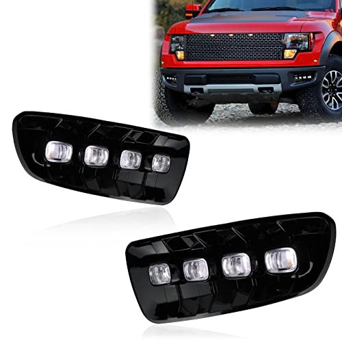 GEEGEETOP Switchback White Amber LED Front Fog Daytime Sequential Running Lamp Bumper Light LED Turn Signal Feature Compatible with Ford F150 2010-2014 SVT Raptor - Image 1