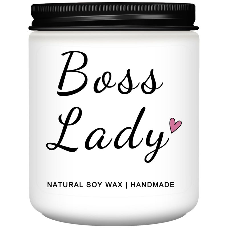 Homsolver Boss Day Gifts  Bosses Day Gifts for Women  Boss Lady Gifts for Women  Boss Gifts for Women  Funny Anniversary Christmas Birthday Gifts for Boss Lady - 9 Oz Lavender Scented Candles Boss Lady Gifts  - Image 1