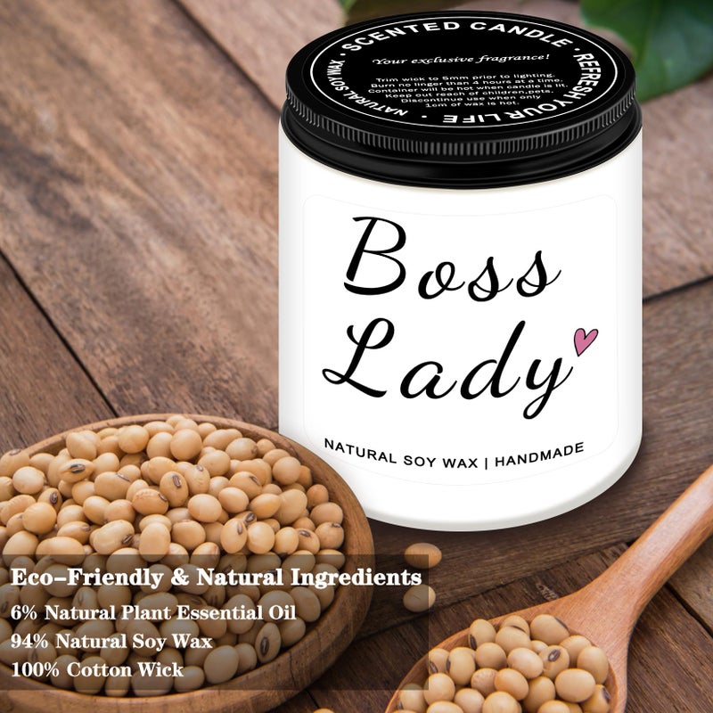Homsolver Boss Day Gifts  Bosses Day Gifts for Women  Boss Lady Gifts for Women  Boss Gifts for Women  Funny Anniversary Christmas Birthday Gifts for Boss Lady - 9 Oz Lavender Scented Candles Boss Lady Gifts  - Image 2