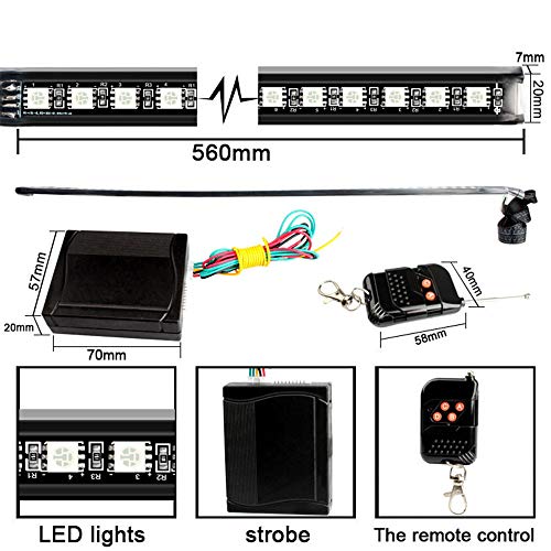 Yolu RGB LED Knight Rider Scanner Light Strip 22'' 48-SMD Multicolored LED Flash Strobe Grille Light Car Truck Interior Exterior Lighting - Image 5