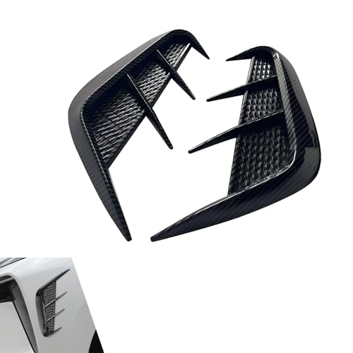 Foelony 2 PCS Side Vent Trim Fashion Style Car Fender Sticker SelfAdhesive Sporty Spoiler Decorative Decal AntiCollision Side Mudguard Air Wing Vent Trim Universal Accessories for Cars Carbon - Image 1