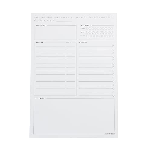 russell+hazel Desktop Daily Pad, Office Supplies, Daily Undated Planner, 7'' x 10'', 80 Sheets, White (62863) - Image 1