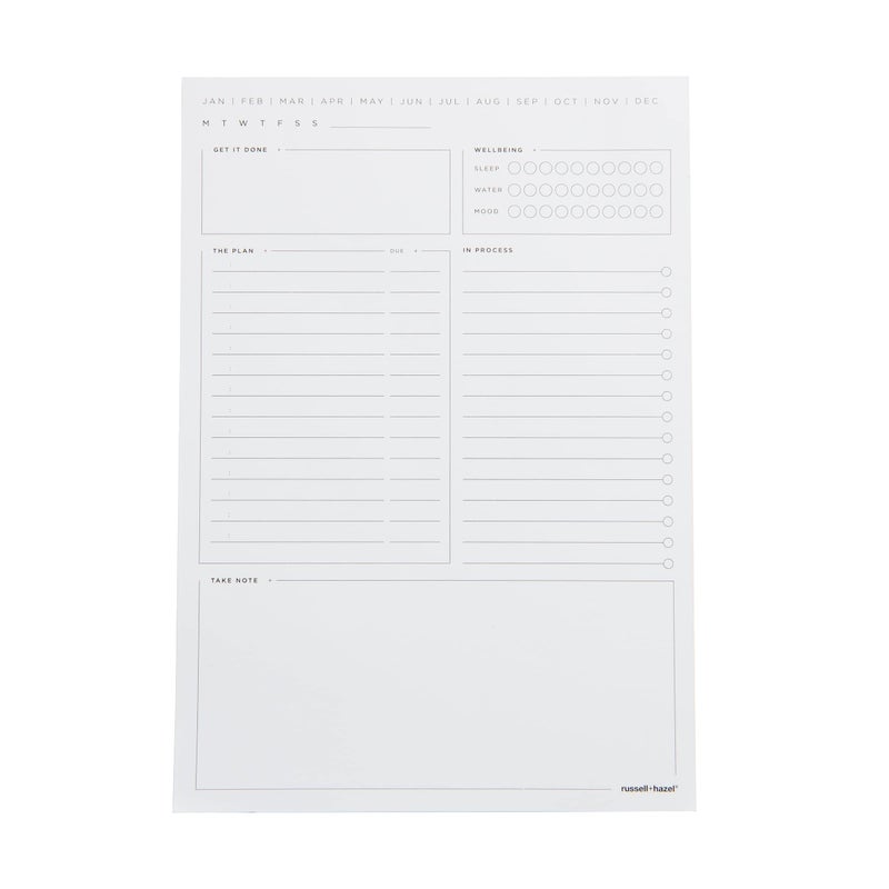 russell+hazel Desktop Daily Pad, Office Supplies, Daily Undated Planner, 7'' x 10'', 80 Sheets, White (62863) - Image 5