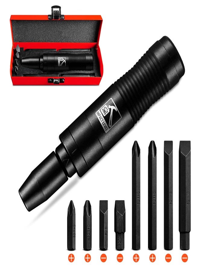BLACKROBOT 1/2 Inch Drive Impact Screwdriver Set, CR-V, Hand Manual Reversible Impact Driver Set Extractor, 5/16 Inch Bit Adapter with S2 Steel Bits, 10PCS, Disengage Rusted Fasteners or Frozen Bolts - Image 1