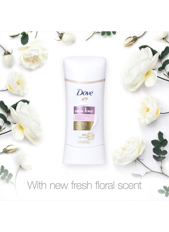 Dove - Antiperspirant Deodorant for Uneven Skin Even Tone Rejuvenating Blossom Sweat Block for All-Day Fresh Feeling, 2.6 Oz, Pack of 3 - Image 1