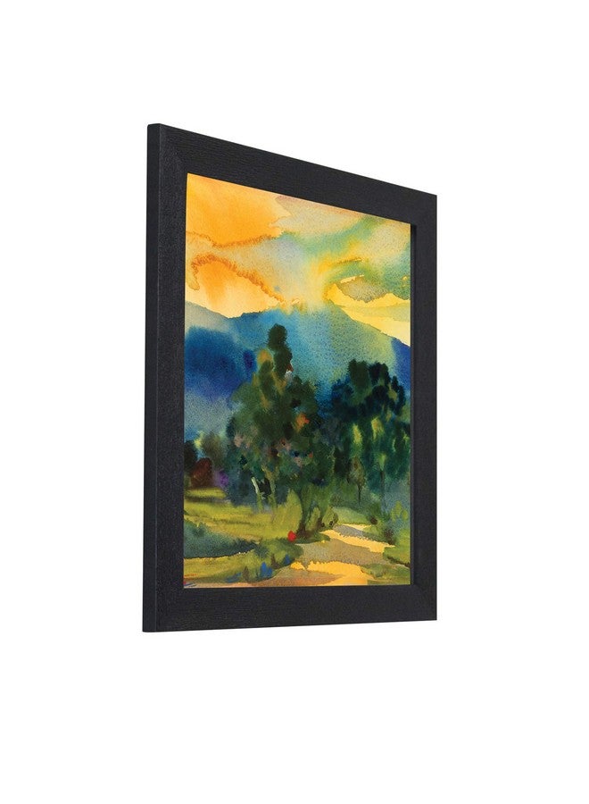 راندم لوحات تجريدية مائية مؤطرة عشوائية (RP-1926)، (6" X 14"-2، 12" X 14"-1) - Image 3