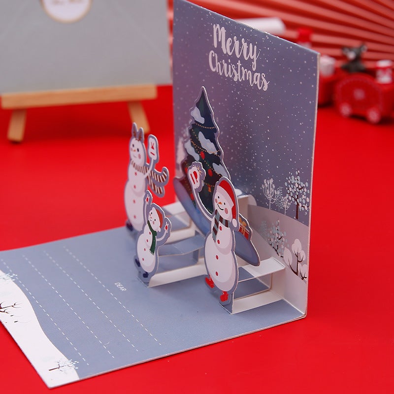 Stereo Christmas Greeting Card Creative Christmas Eve Message Holiday Card Gift Folding Card Set - Image 4
