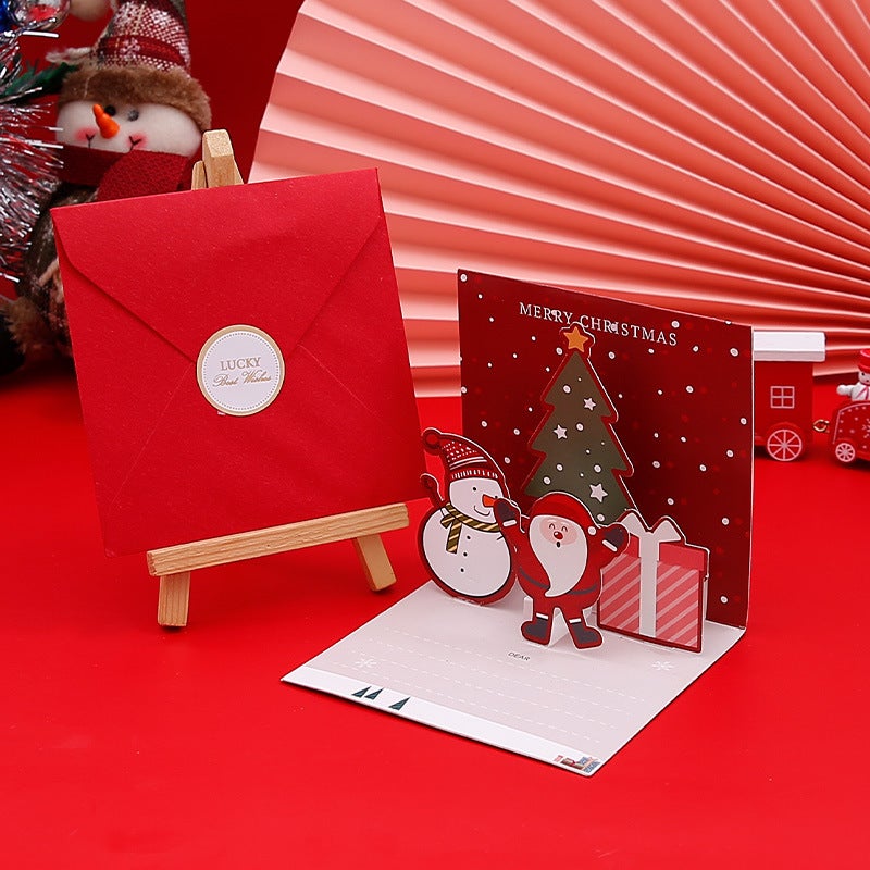 Stereo Christmas Greeting Card Creative Christmas Eve Message Holiday Card Gift Folding Card Set - Image 1