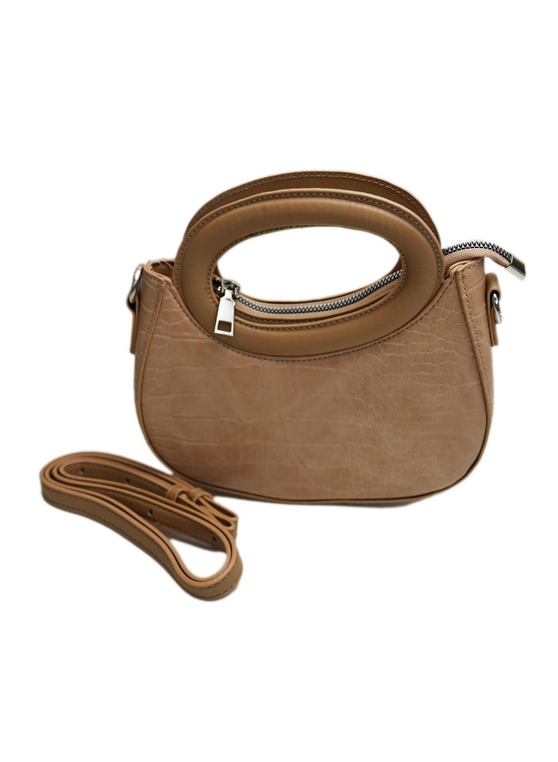 Crocodile Handbag For Women,  Shoulder Crossbody For Ladies,  Pu Leather Handle Handnag For Ladies, Beige Color Handbags For Ladies