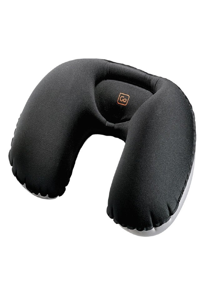 Go Travel Compact Snoozzzer, Comfortable Travel Pillow for Uninterrupted Sleep, Inflatable Neck Pillow for Airplane, Bus, Car, and Train, Travel Essentials, Black - Image 1