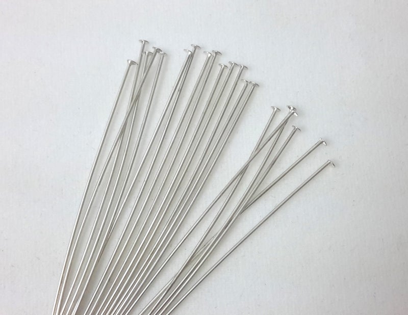 925 Sterling Silver Head Pins 24 Gauge 2 Inches 20 Pins from CRAFT WIRE