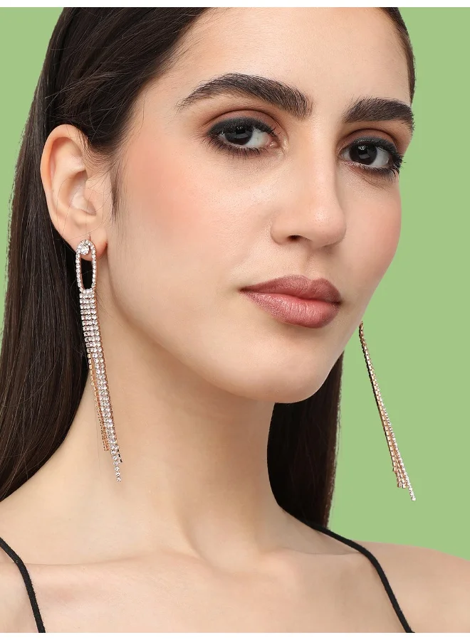 سوهي قرط متدلي للحفلات مصنوع من الفضة ومطلي بالفضة