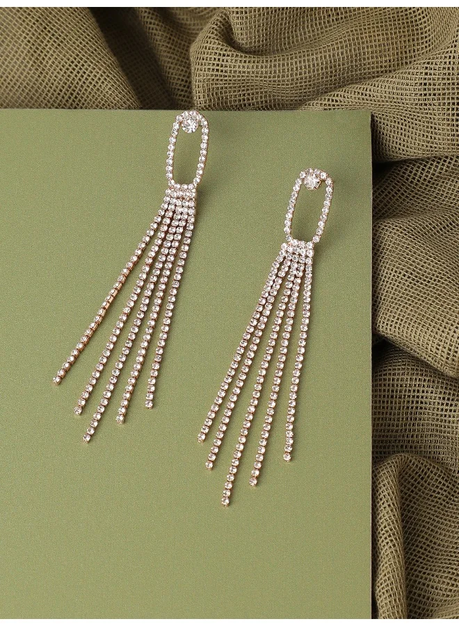 سوهي قرط متدلي للحفلات مصنوع من الفضة ومطلي بالفضة