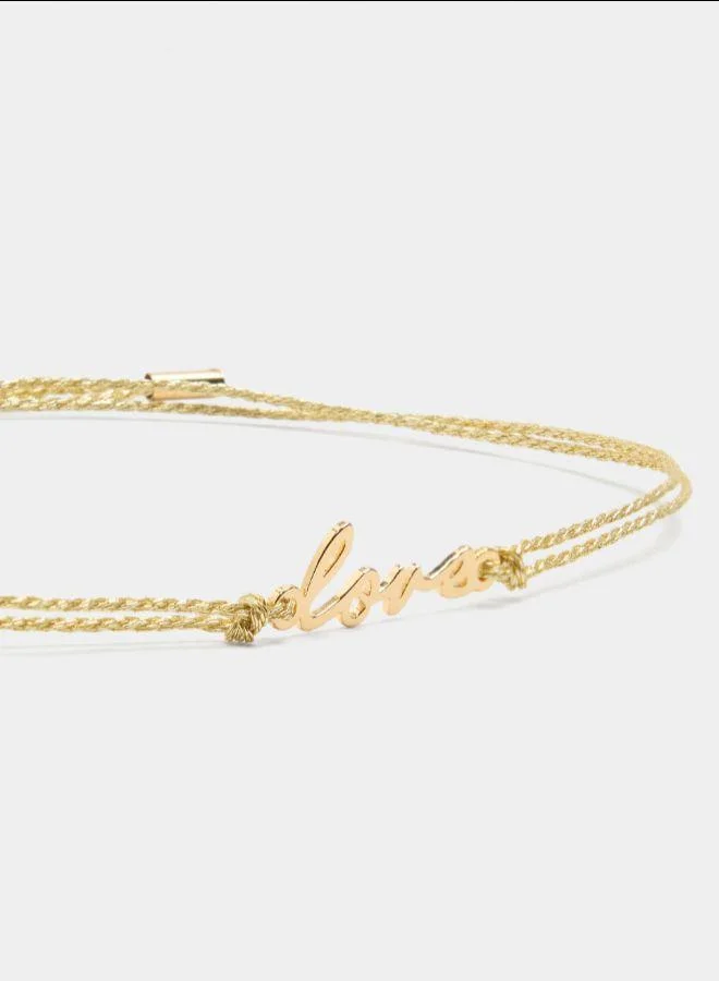 PARFOIS Gold Adjustable LOVE bracelet Golden for Women | Best Price UAE