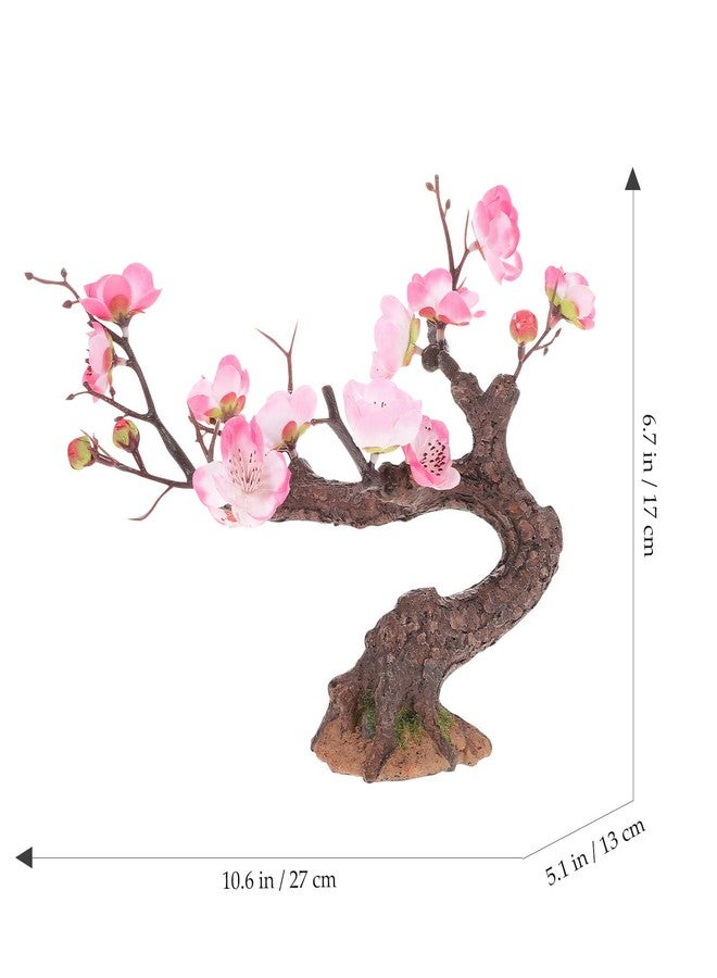 Yardwe Mini Cherry Blossom Tree Decoration 6 Inch Fake Small Tree Adornment Artificial Plum Bonsai for Home Table Centerpiece Indoor Micro Landscape - Image 3