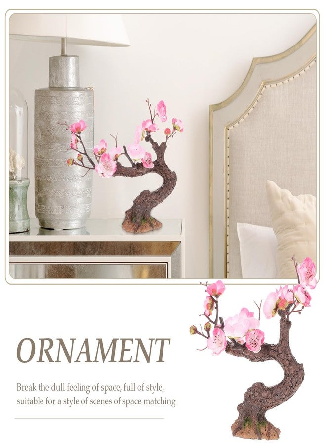 Yardwe Mini Cherry Blossom Tree Decoration 6 Inch Fake Small Tree Adornment Artificial Plum Bonsai for Home Table Centerpiece Indoor Micro Landscape - Image 2