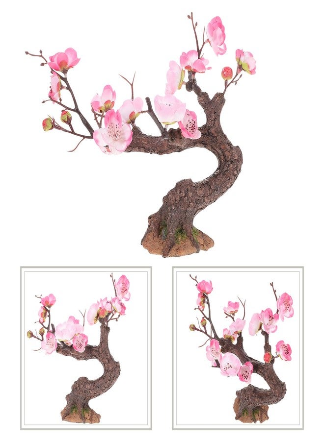 Yardwe Mini Cherry Blossom Tree Decoration 6 Inch Fake Small Tree Adornment Artificial Plum Bonsai for Home Table Centerpiece Indoor Micro Landscape - Image 5