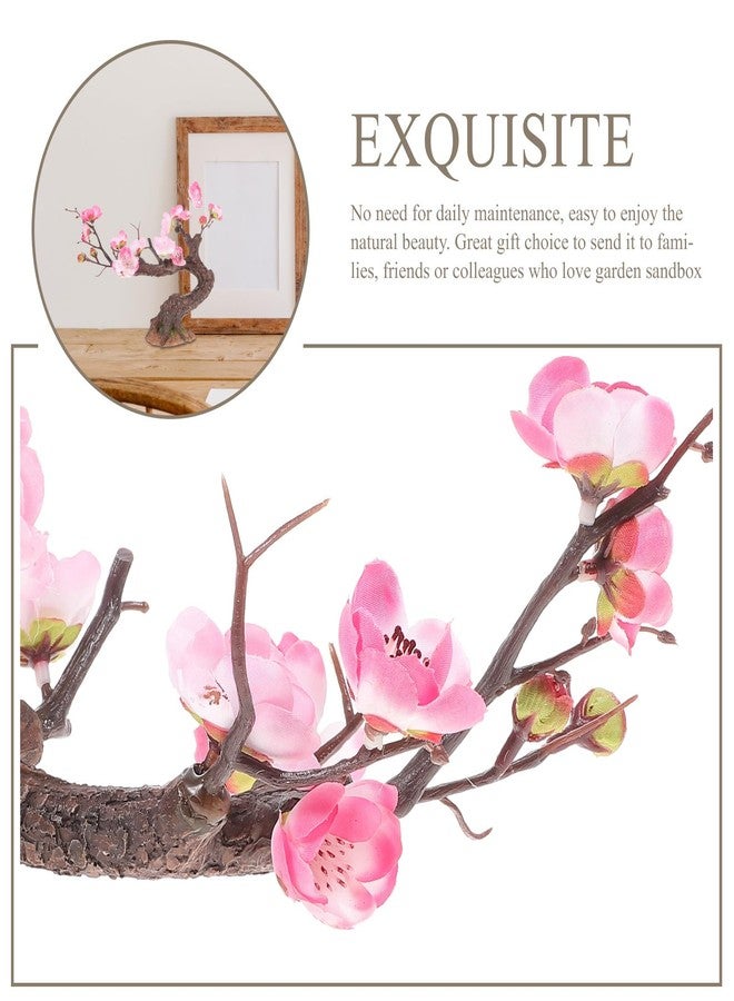 Yardwe Mini Cherry Blossom Tree Decoration 6 Inch Fake Small Tree Adornment Artificial Plum Bonsai for Home Table Centerpiece Indoor Micro Landscape - Image 4