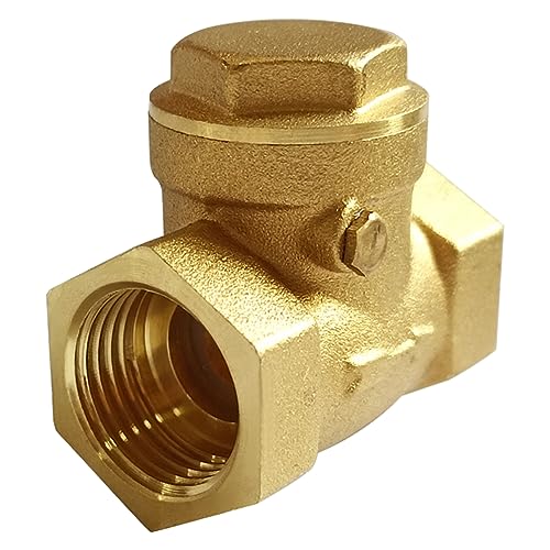Uenede Solid Brass 1/2 Inch Horizontal Swing Check Valve 1/2" Female Thread Non-return One-Way Prevent Water Back-flow - Image 5