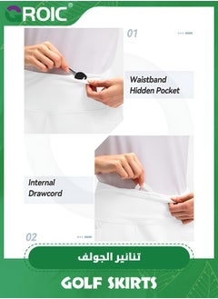GROIC Golf Skirt, Sports Skirts, Tennis Skirt with Pockets for Women Athletic Golf Women's High Waisted Athletic Golf Sports Skirts for Running Casual, Cross Waist Workout Athletic Tennis Golf Skirts  - Image 3