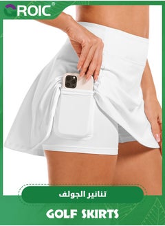GROIC Golf Skirt, Sports Skirts, Tennis Skirt with Pockets for Women Athletic Golf Women's High Waisted Athletic Golf Sports Skirts for Running Casual, Cross Waist Workout Athletic Tennis Golf Skirts  - Image 2