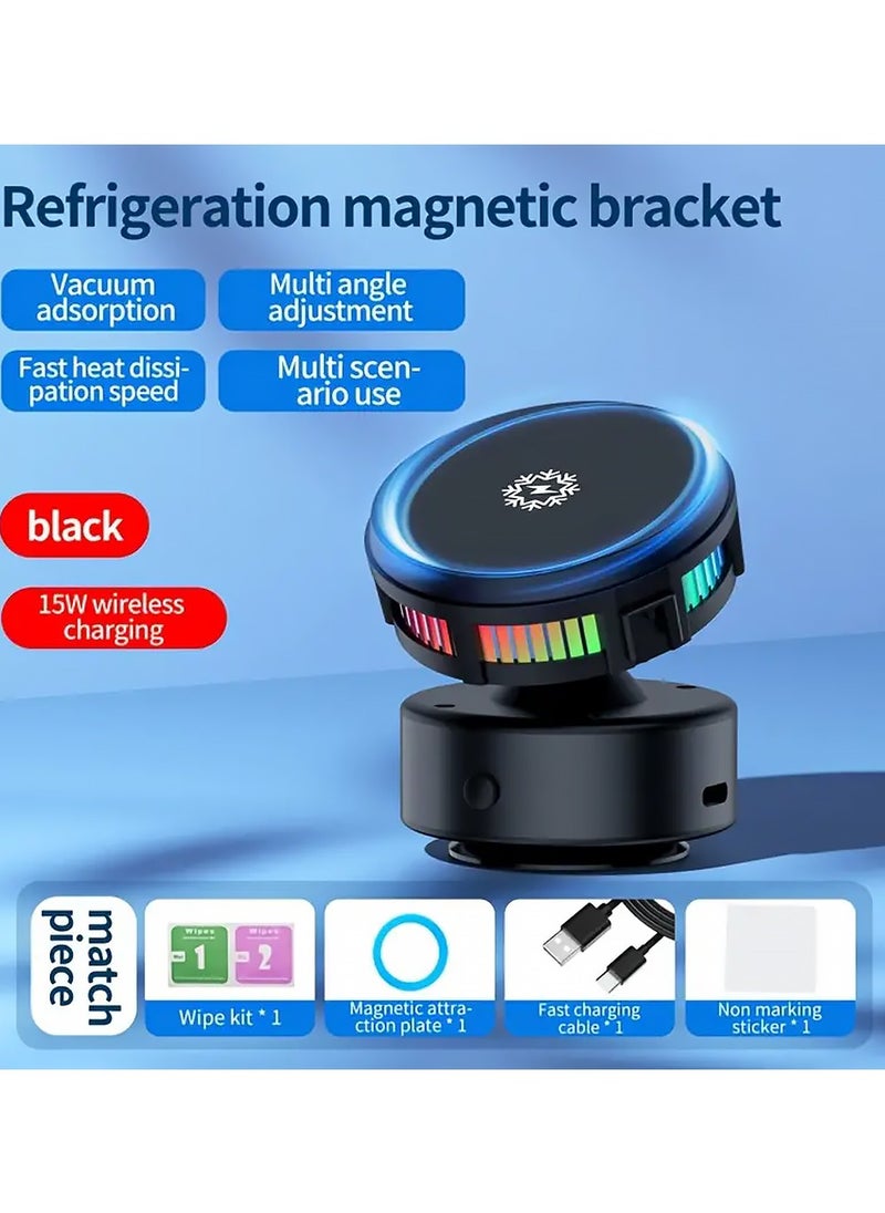 X-level 15W Wireless Charger Phone Mount,Electric Vacuum Suction Cooling Car Charger,360° Rotatable Car Magnetic Phone Holder for Screen/Glass/Smooth Surface,Compatible with iPhone 16/15/14/13/12 Series  - Image 1
