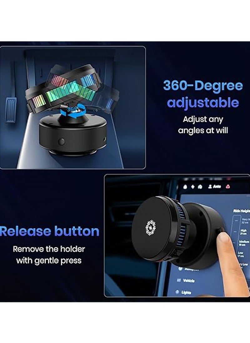 X-level 15W Wireless Charger Phone Mount,Electric Vacuum Suction Cooling Car Charger,360° Rotatable Car Magnetic Phone Holder for Screen/Glass/Smooth Surface,Compatible with iPhone 16/15/14/13/12 Series  - Image 4