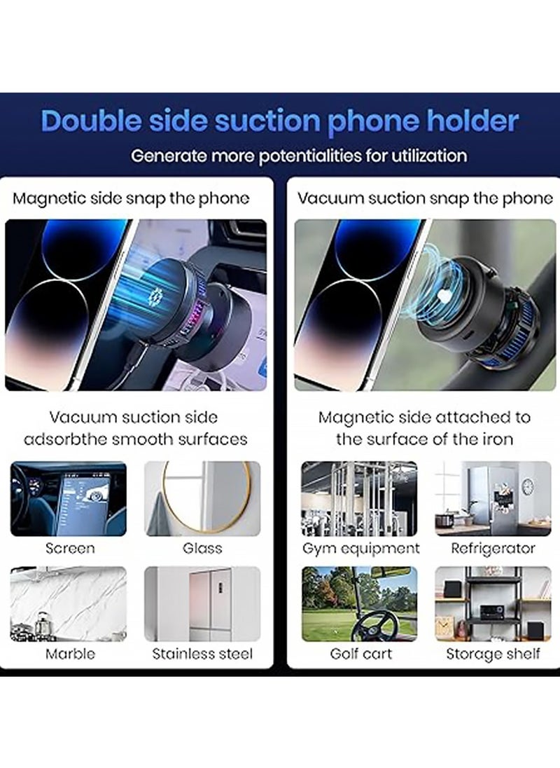 X-level 15W Wireless Charger Phone Mount,Electric Vacuum Suction Cooling Car Charger,360° Rotatable Car Magnetic Phone Holder for Screen/Glass/Smooth Surface,Compatible with iPhone 16/15/14/13/12 Series  - Image 5