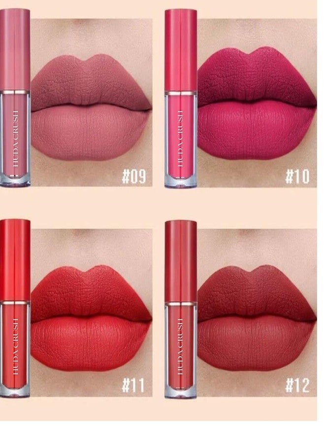 HUDACRUSH Mini Lipstick Combo Set - 12Pcs Liquid Lipstick Waterproof, Long Lasting Matte Finish, Red, Pink, Maroon, Nude, Brown Lipstick Gift Set for Women - Perfect Lipstick for Dusky Skin Tone - Image 5