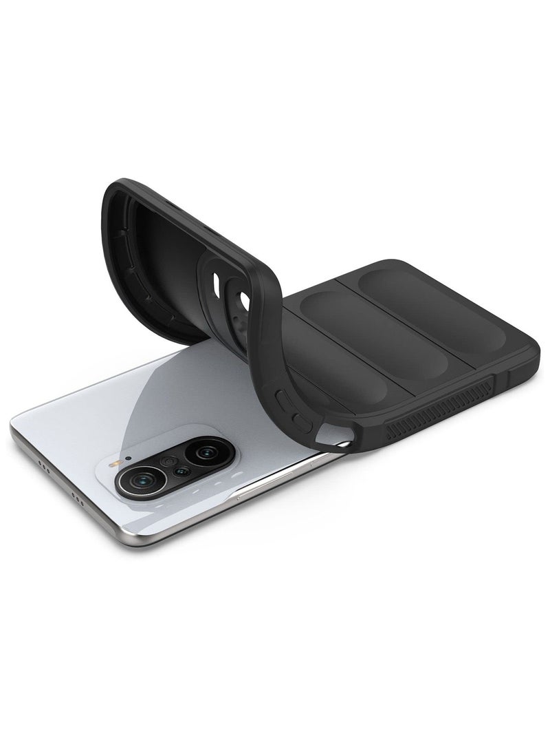 Premium Protection Back Silicone Case Compatible with Xiaomi Poco F3/Redmi K40 Magic Shield Shockproof Case with Camera Protection (Black)