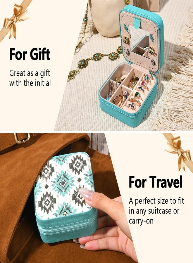 CEELGON Western Jewelry Box Case Gift Aztec Print Travel Jewelry Organizer Christmas Gifts for Teen Girls Cowgirl Stuff Small Portable Travel Accessories for Women (Aztec) - Image 3