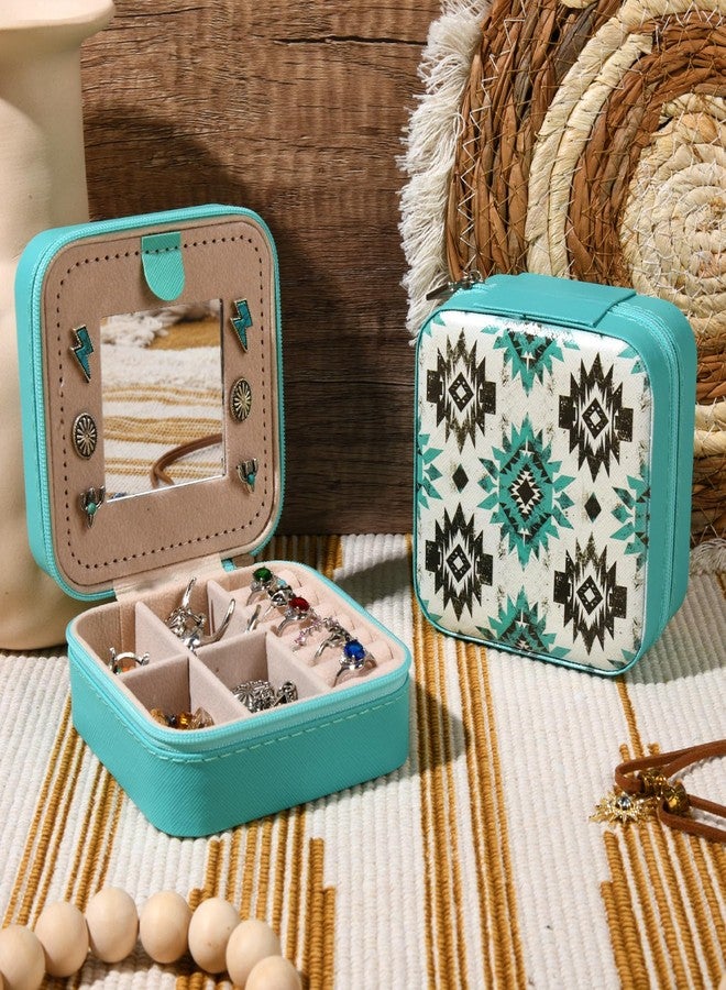 CEELGON Western Jewelry Box Case Gift Aztec Print Travel Jewelry Organizer Christmas Gifts for Teen Girls Cowgirl Stuff Small Portable Travel Accessories for Women (Aztec) - Image 5
