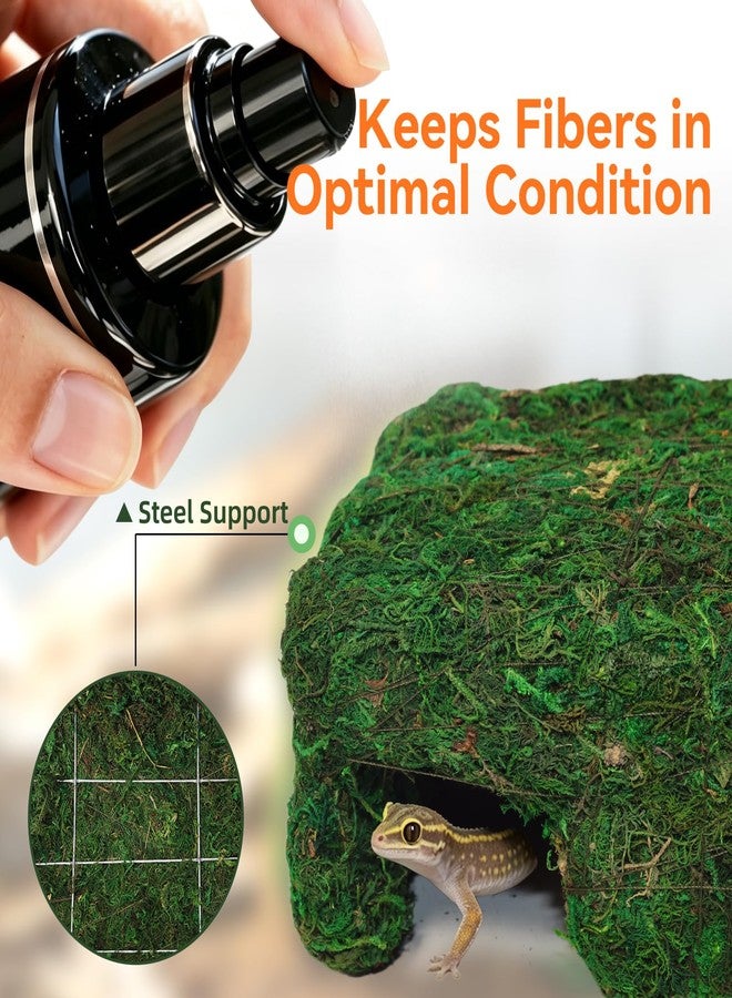 Hollima Small Green Reptiles Cave Hideout, Lizard Moss Hide with Safe Shelter, Handmade Snake Cave Hideout Hut for Themed Terrarium Ideal for Gecko Hamster Snake Rest & Hide - Image 3