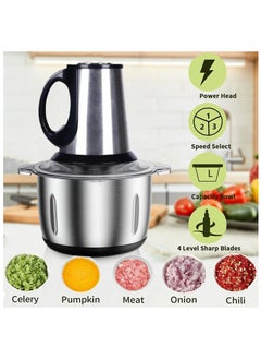 Arabest 3 Speed Electric Meat Grinder, 5L, 500W Stainless Steel Electric Food Chopper, Food Processor Machine for Meat, Vegetables, Fruits and Nuts, 5 Sharp Blades  - Image 3