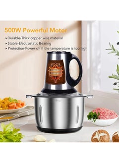 Arabest 3 Speed Electric Meat Grinder, 5L, 500W Stainless Steel Electric Food Chopper, Food Processor Machine for Meat, Vegetables, Fruits and Nuts, 5 Sharp Blades  - Image 4