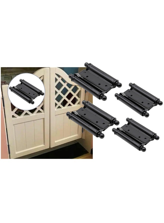 ROBUSTLINE Pack Of 4 Double Action Hinges Black 4 Inch Spring Door Hinge Self Closing Automatic Door Hinges 