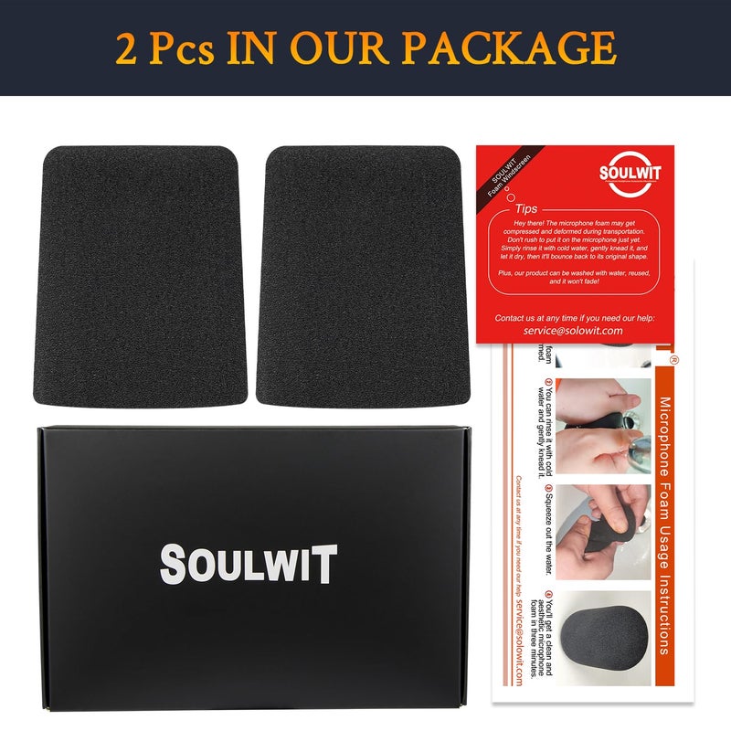 SoloWIT 2Pcs Microphones Pop Filter for AKG C214 Large-Diaphragm Condenser (C214d1), Protective Mic Cover Windscreen Foam - Black - Image 3